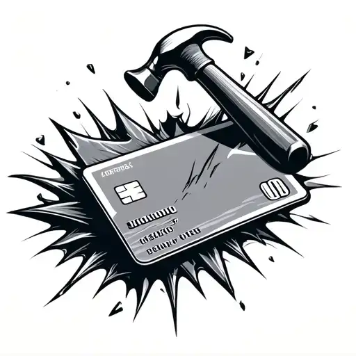 Hammer Hitting Credit Card And Cracking It