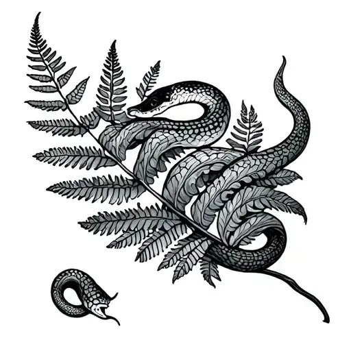 Fern On The Arm Seems To Be A Snake To The Elbow