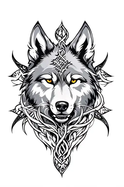 Wolf Cross Intertwined