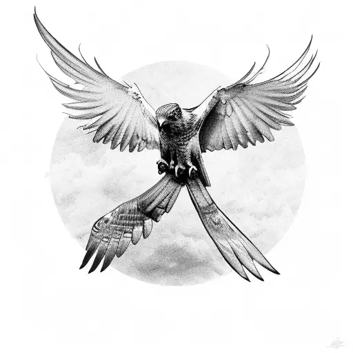 Hawk Catching Pray From The Front