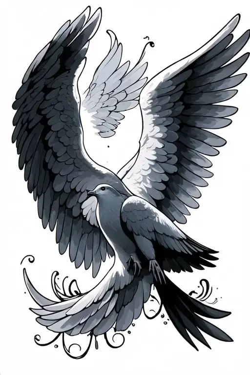 Dove And Angel Wings