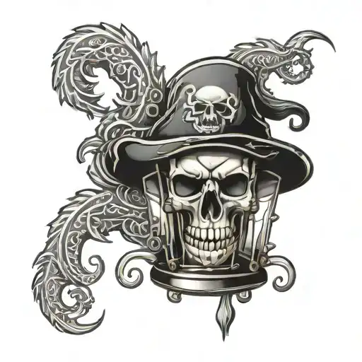 Pirate Lantern With Skull With Tentacles