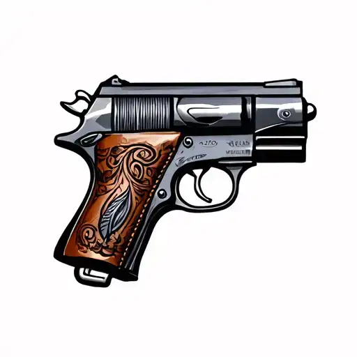 Gun With Leather