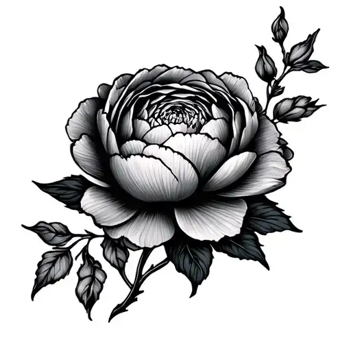 Flower Peony Cat Leg