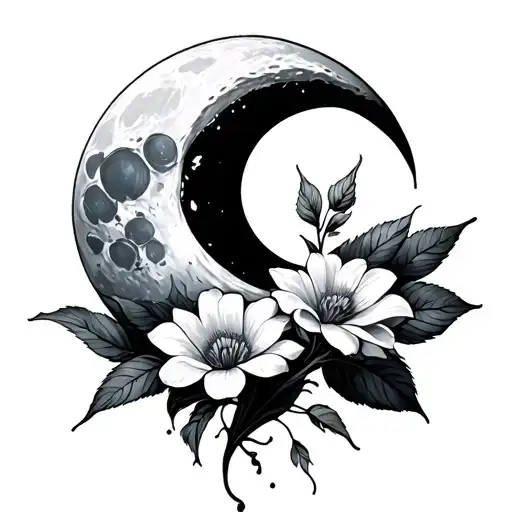 Moon And Flower