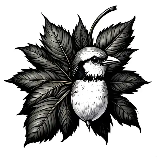 Canary And Acorn Leaf