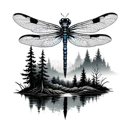 Forest With A Dragonfly
