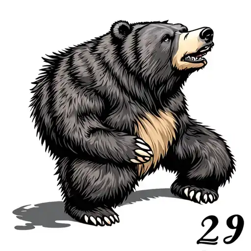 Grizly Bear With Number 29