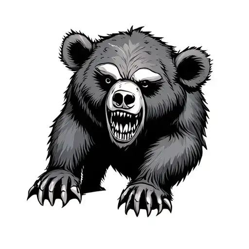 Scary Grizly Bear With Number 29