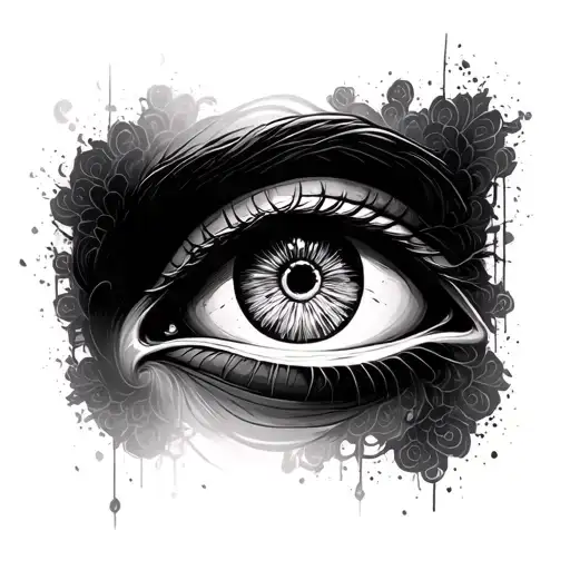 Eye In Buddhist Style On The Brush