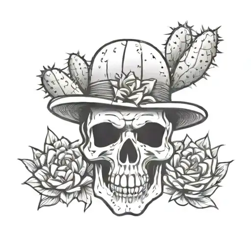 Cactus Mustache Skull
