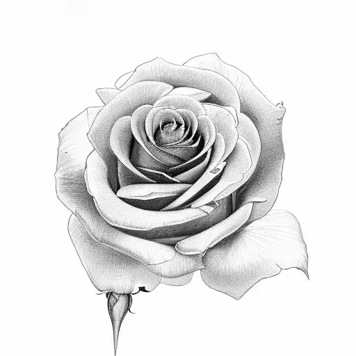 A Beautiful Rose With Two Germinating Flowers