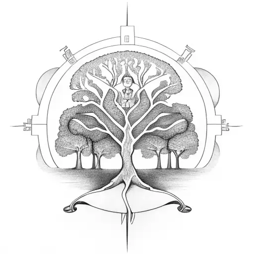 Tree Of Life With Mother And Son Tattoo