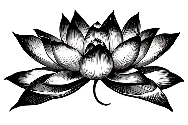 Lotus Flower With Moon Crescent