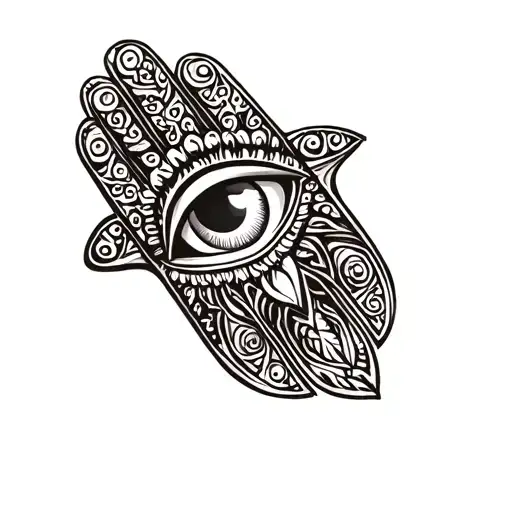 Hamsa With Realistic Evil Eye Inside