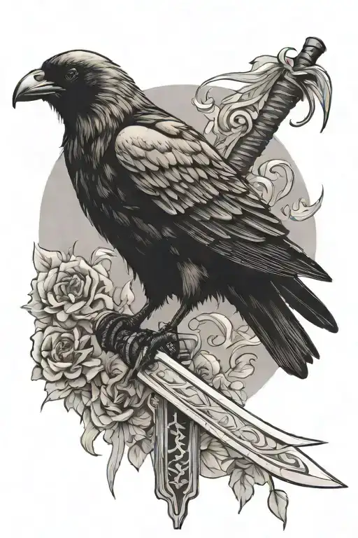 Crow And Katana Sword