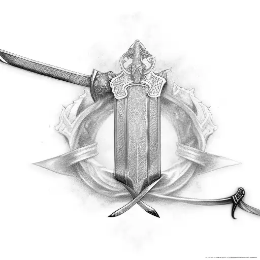 Sword Wrapped With Ribbon