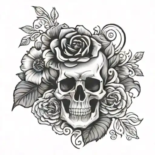 Flower And Skull