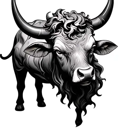 Bull With Zeus Like Marble Sturue