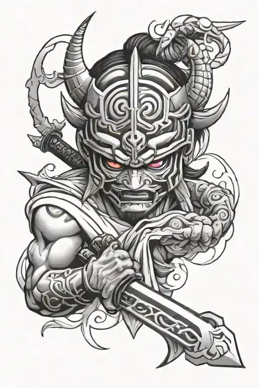 Oni Mask Sharingan Katana