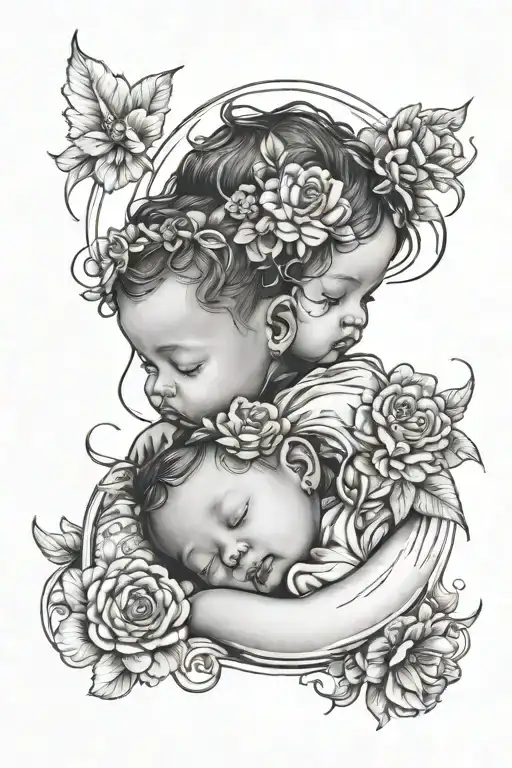 2 Baby Girls Sleeping