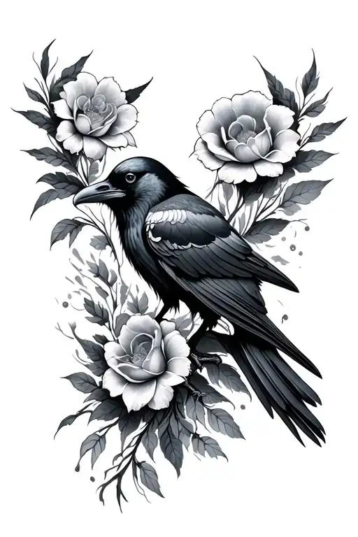 Goddess Raven Flowers Death