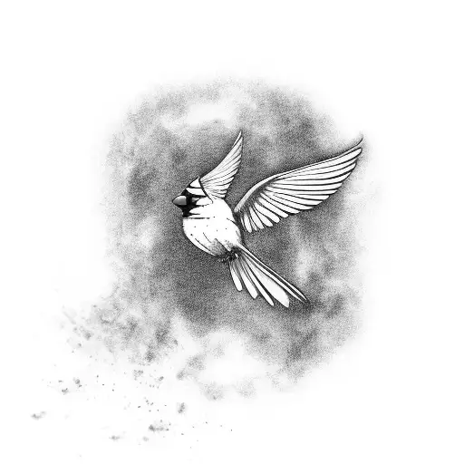 Cardinal Flying From The Heavens