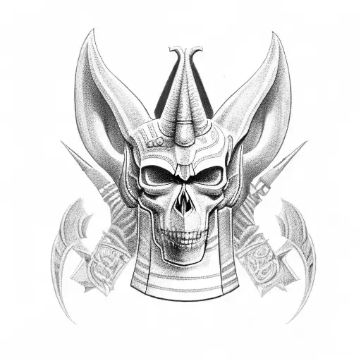 Anubis With Skull