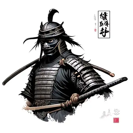 Samurai With Mask