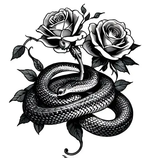 Snake And Roses