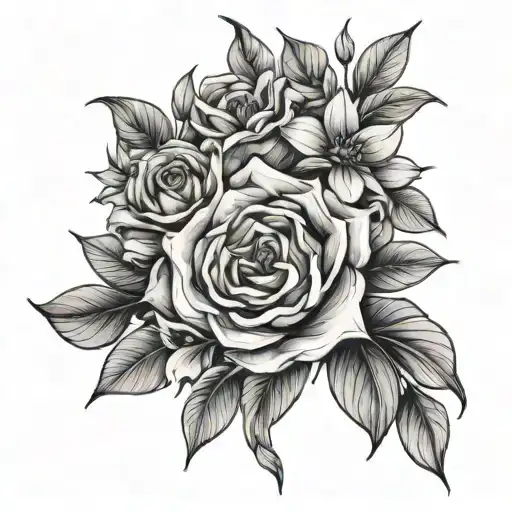 Floral Bouquet Fine Line