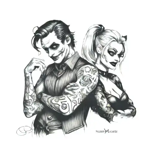 Harley Quinn And The Joker With A Saying Right Person Wrong Time