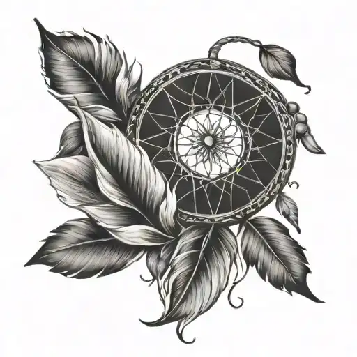 Dream Catcher And Cala Lily And Baby Foot Print