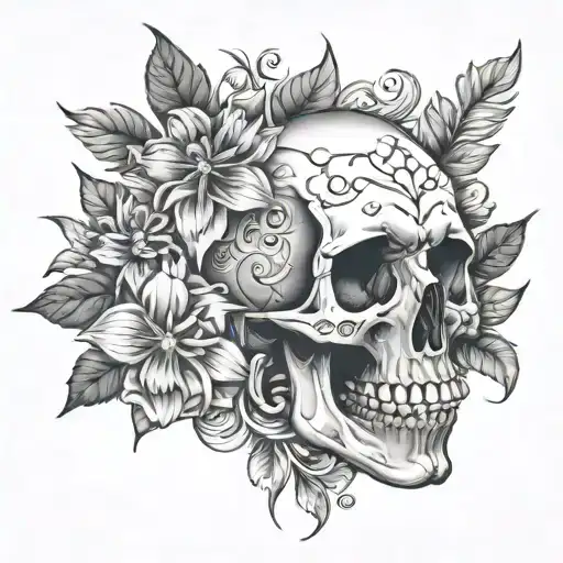 Skull And Flowers
