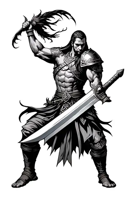 Warrior Wielding A Sword