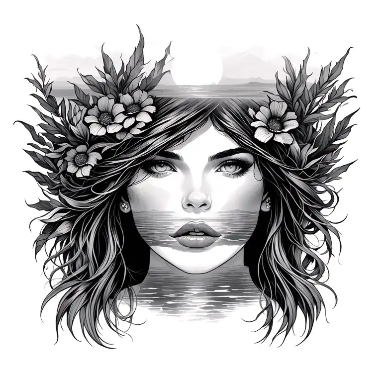 Ciloetee Of Woman Facing Me In Sunset Background