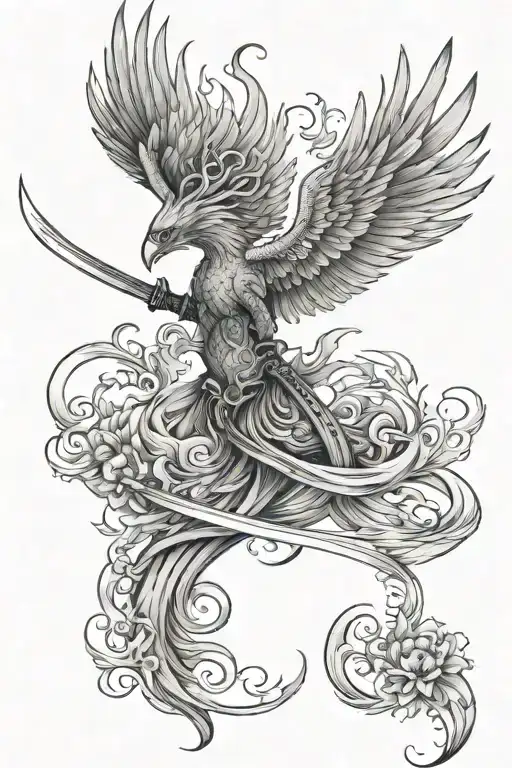 Katana Phoenix Flying