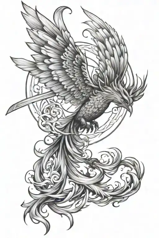 Katana Phoenix Flying