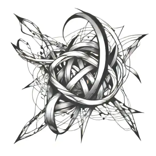 An Abstract Art Piece Representing The Bond Of Friendship Through Intertwined Lines And Shapes