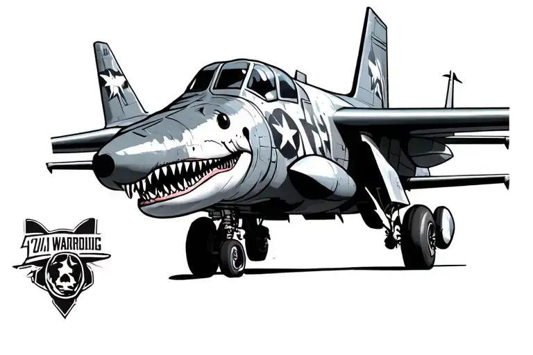 A-10 Warthog With Shark Nose Art