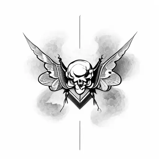 Moth With A Skull Over The Wings