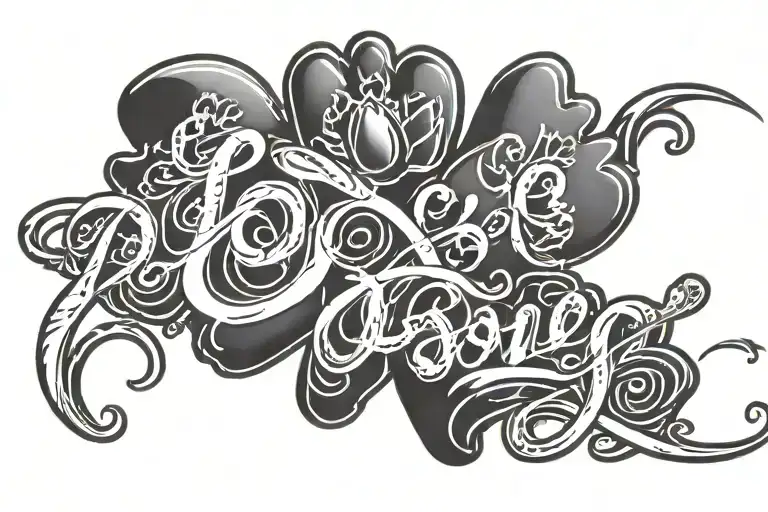 Paw Love Calligraphy Dark Com