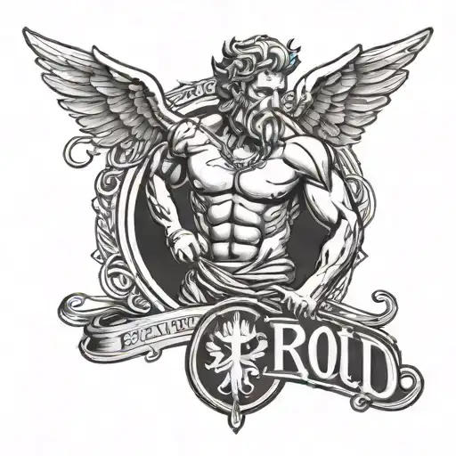 Gym And Word Proud With Greek God