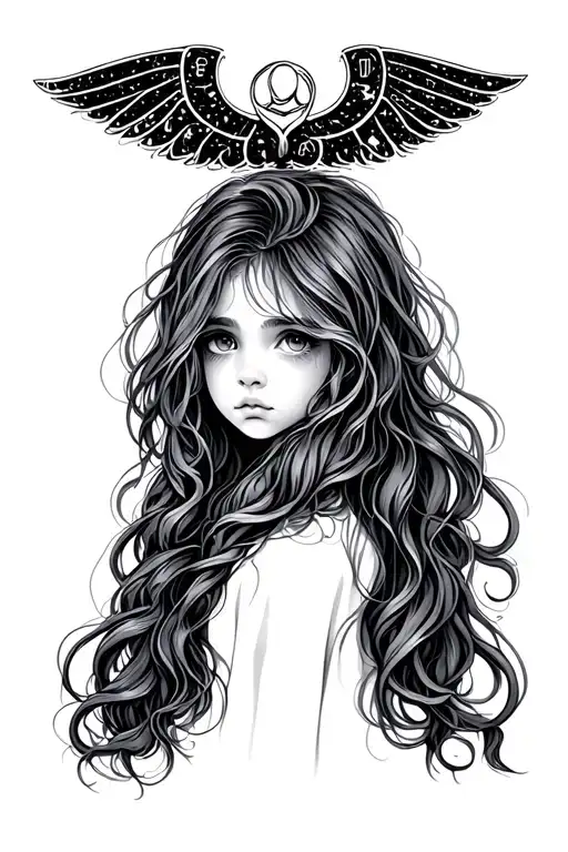 Little Girl Long Hair Astrological Sign Cancer