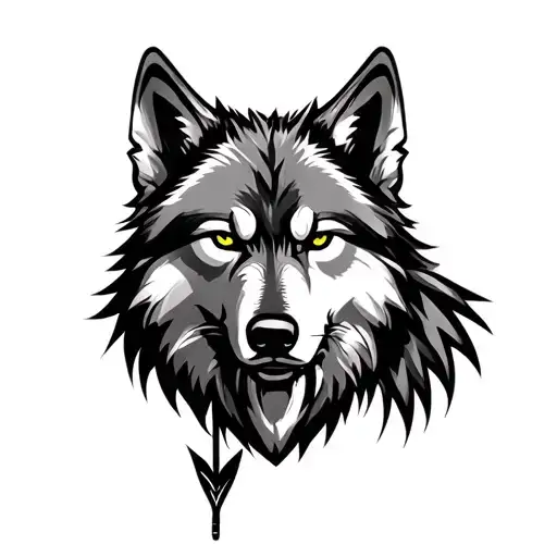 Arrow Vector And Wolf Face