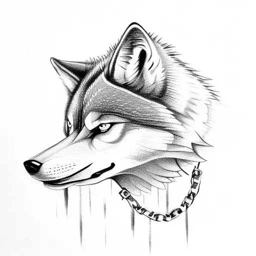 Fenrir Wolf With Chains