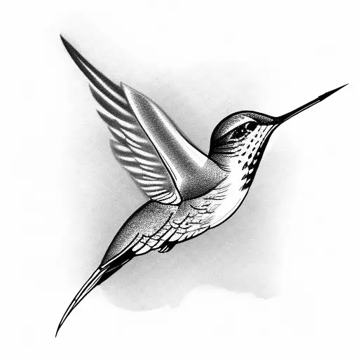 Humming Bird With A Hawk Feather