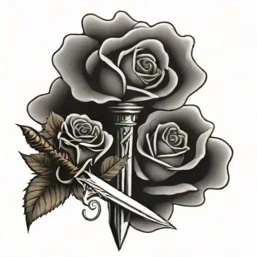 Sword And Rose Intertwined