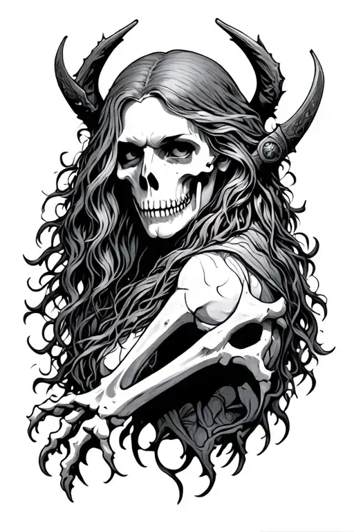 Hel Norse Showing Bones Emerging