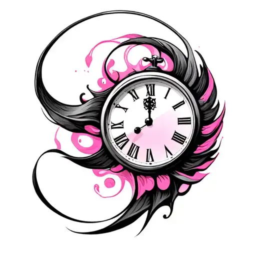 Wind Pink With Clock Clocks